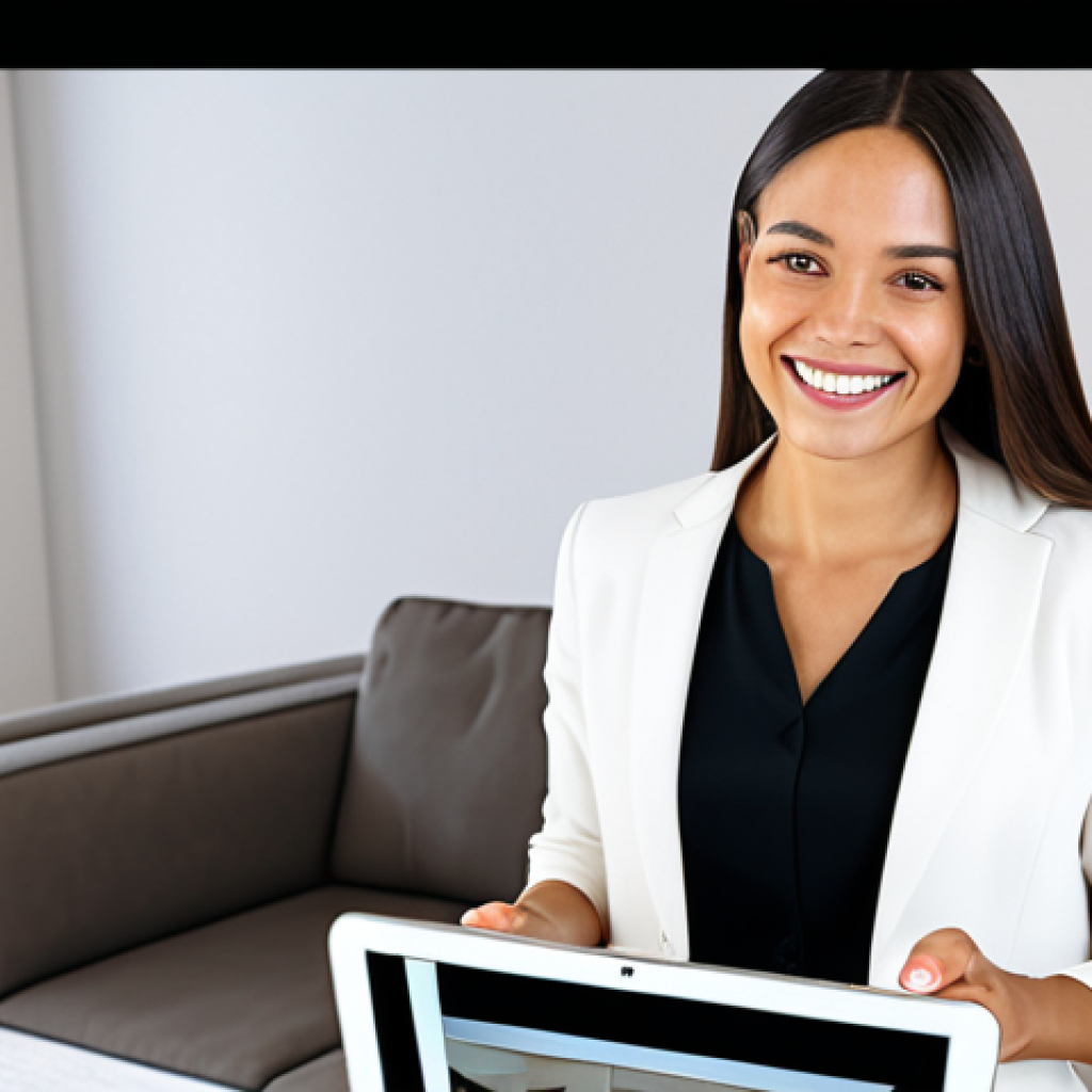 **
"A professional businesswoman using an AR app on her tablet to visualize a new lamp in her living room. The lamp is realistically overlaid on the existing furniture. She is smiling and appears satisfied. The scene is bright and modern. fully clothed, appropriate attire, safe for work, perfect anatomy, natural proportions, professional photography, high quality, family-friendly"
**