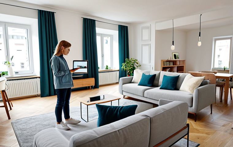 증강현실 기반의 새로운 직업군 등장 - AR Furniture Placement**

"A bright and modern living room in a German apartment. A woman, fully clo...