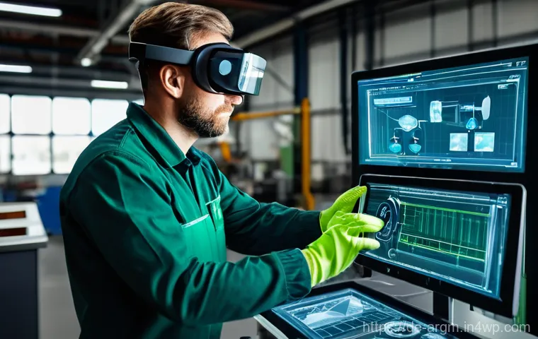 증강현실을 이용한 직장 내 교육 사례 - Image Prompt 1: AR-Enhanced Industrial Maintenance Training** 증강현실을 이용한 직장 내 교육 사례 - Image Prompt 1: AR-Enhanced Industrial Maintenance Training**